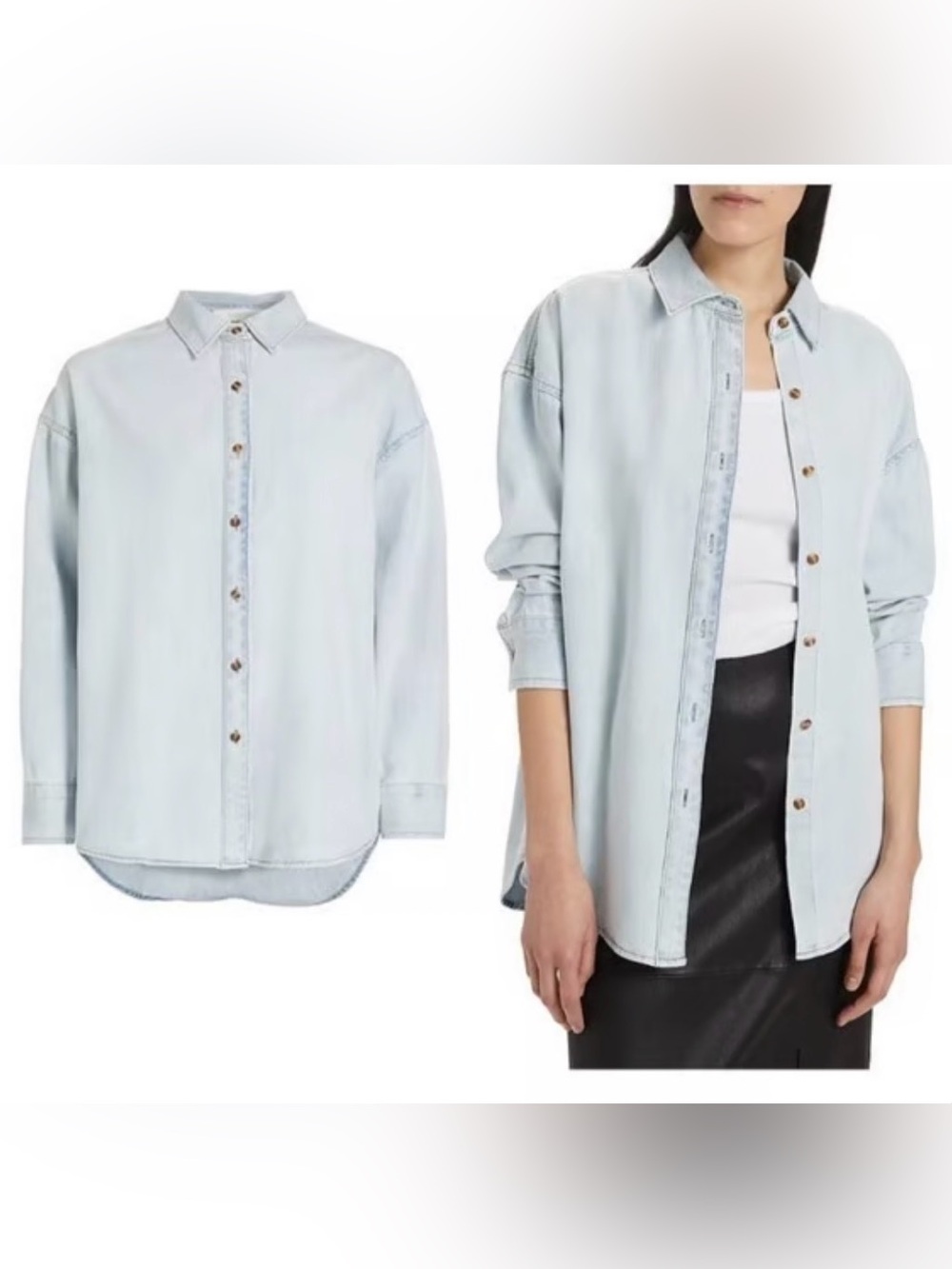 Favorite Daughter Light Wash Denim Shirt Jacket - Sierra. Size XS